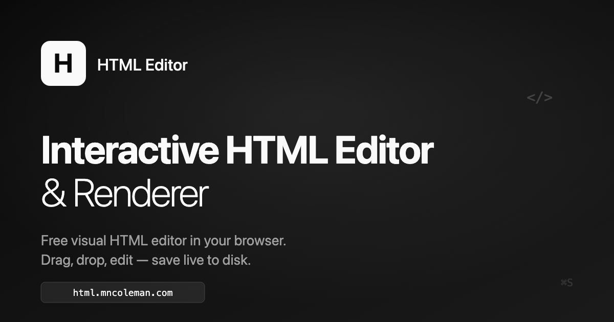 Interactive HTML Editor & Renderer — Free Visual HTML Editor in Your ...